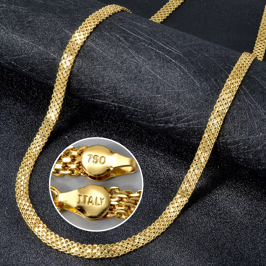Halskette 18 Karat vergoldet, unregelmäßige Texturen, Unisex - Bild 3