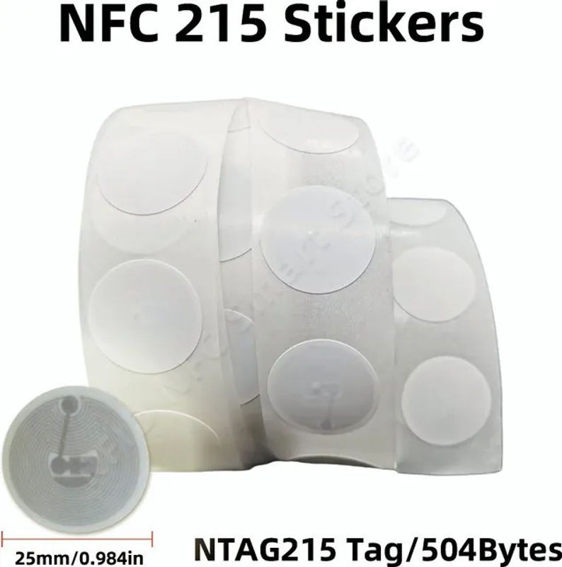 Guang Hongrun NFC Aufkleber Ntag213 Ntag215 Klebeetiketten Weiß Rund aus Kunststoff - Bild 1