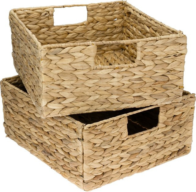 HMF Aufbewahrungskorb aus Wasserhyazinthe und Seegras passend für Kallax halbes Fach B: 30 cm, T: 34 cm, H: 15 cm - Bild 1