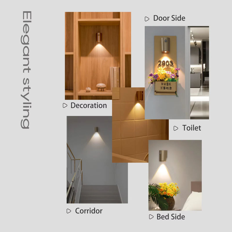 Ggbingo Moderne Wandlampe mit Bewegungssensor und USB-Aufladung, Magnetische Induktionsleuchte für Flur und Treppe - Bild 3