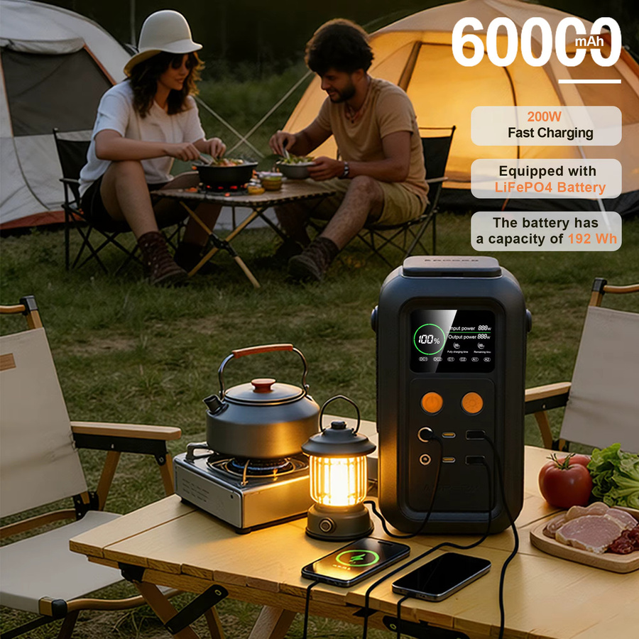 CTOLITY AXP200 Tragbare Powerstation Solargenerator mit 200W Leistung, 192Wh Kapazität und 60000mAh LiFePo4 Akku in Schwarz - Bild 5