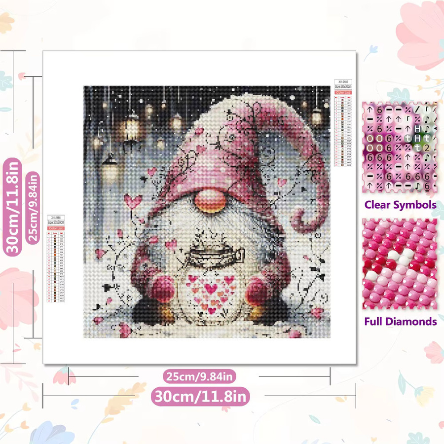 EverShine DIY 5D Diamant Malerei Gnome Mosaik Set mit runden Steinen, Multicolor, Breite: 20 cm, Höhe: 20 cm - Bild 2