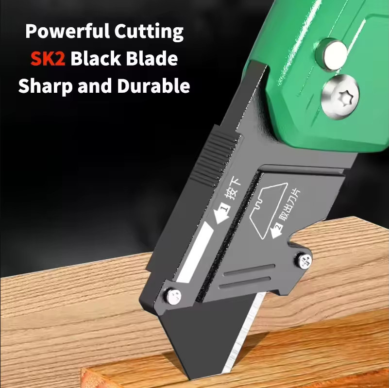 LAOA Hochleistungs-Klappmesser aus grüner Aluminiumlegierung mit 18mm Carbonstahl-Klinge für Tapeten, Leder, PCB und Acrylplatten - Bild 4
