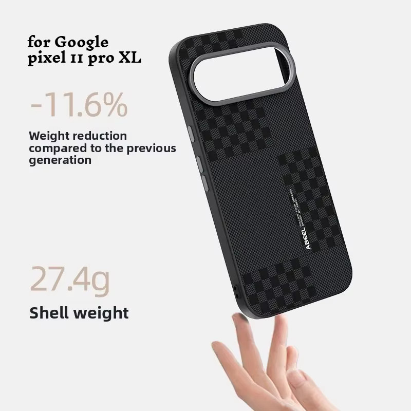 Premium Slim Magnetische Handyhülle mit Schachbrettmuster aus Carbonfaser für Google Pixel 11 10 9 8 Pro XL in Schwarz - Bild 2