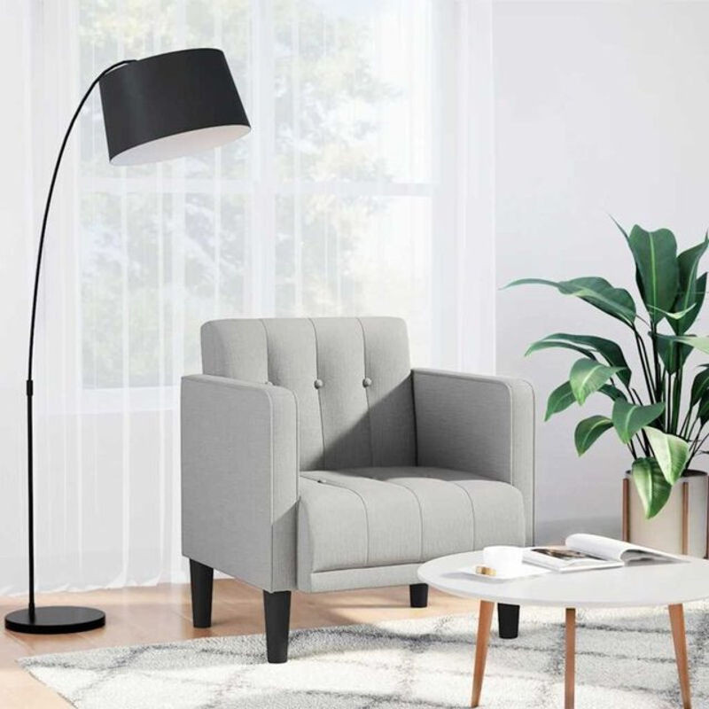 Moderner Sessel mit Armlehnen von vidaxl in Wolkengrau aus Stoff, B/T/H: 74,5 x 70,5 x 67 cm - Bild 1