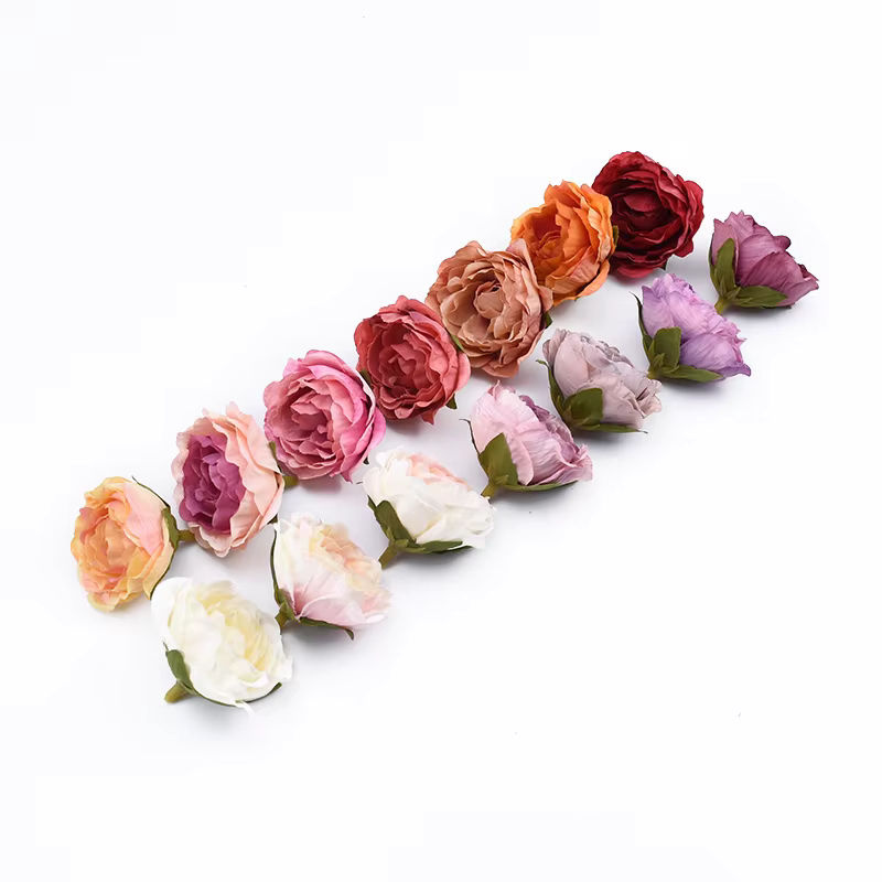 TTCY Künstliche Rosenköpfe in Multicolour für Hochzeit, Weihnachtsdekoration und Scrapbooking, Durchmesser: 4 cm - Bild 2