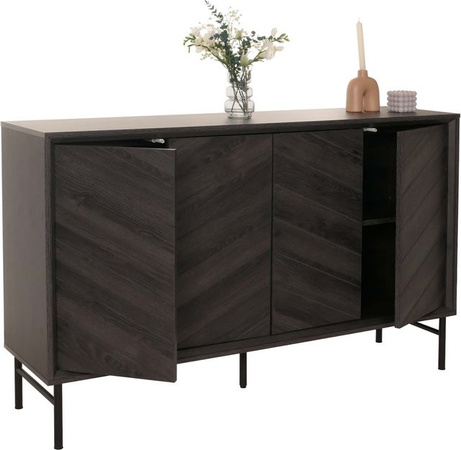 MCW Sideboard M50 aus Massiv-Holz Mango in Anthrazit, H x B x T: 94 x 151 x 40 cm