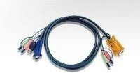ATEN 2L5305U Kombikabel für Tastatur, Video, Maus und Audio in Schwarz, USB Typ A auf HD-15 und 3,5 mm Klinke, Länge: 5 m - Bild 1