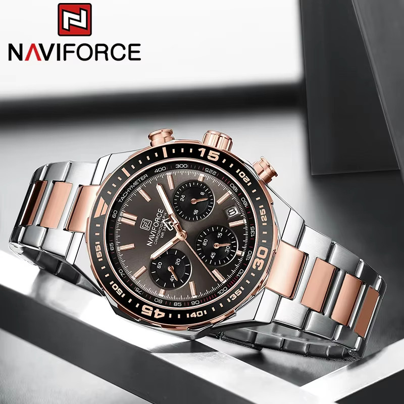 NAVIFORCE Armbanduhr Edelstahl, Quarz, Datum, Herren, Silver Green - Bild 2