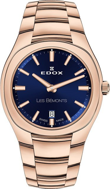 Edox Les Bemonts Armbanduhr, Quarz, Edelstahl, Blau, 30 mm, Damen - Bild 1