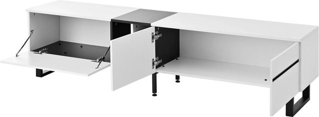 okwish TV-Ständer mit Klappfach für dein Wohnzimmer in Weiß, B/T/H: 180 x 38 x 45 cm - Bild 1