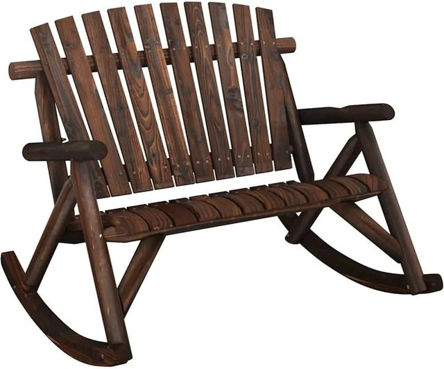 vidaXL Garten-Schaukelbank 2-Sitzer aus Fichtenholz in Dunkelbraun, B/T/H: 123 x 96 x 102 cm - Bild 1