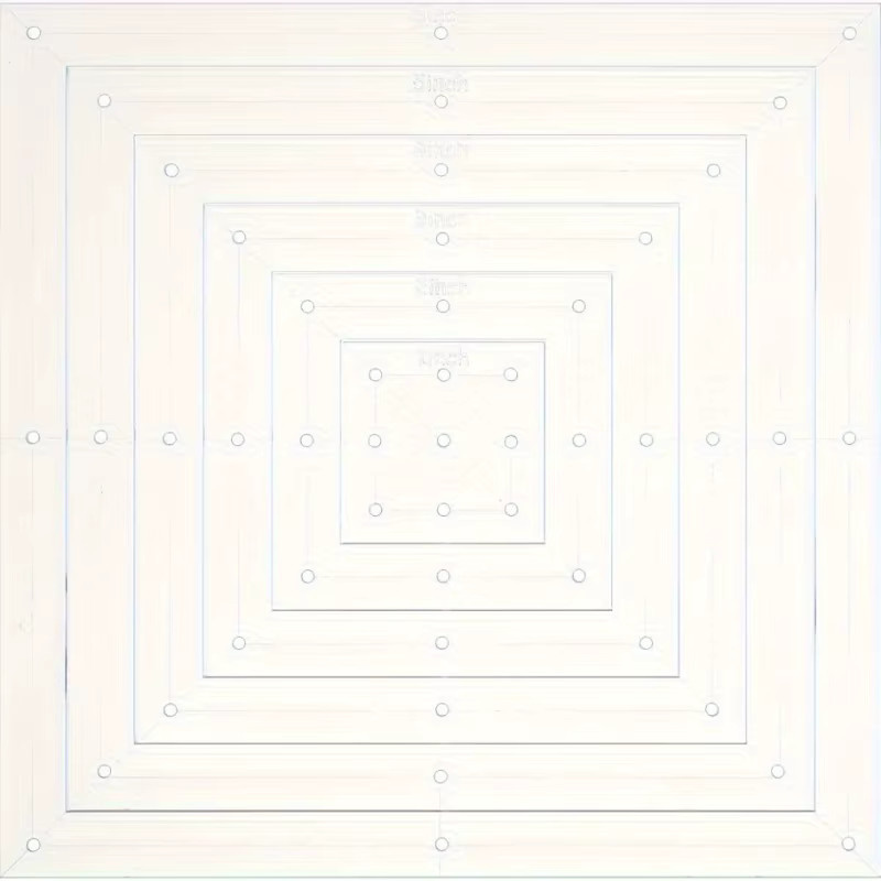 6 Stück Quadratische Quilt-Schablonen aus Acryl in Transparent für Handquilten und Stickerei, Größen: 1, 2, 3, 4, 5 und 6 Zoll - Bild 1