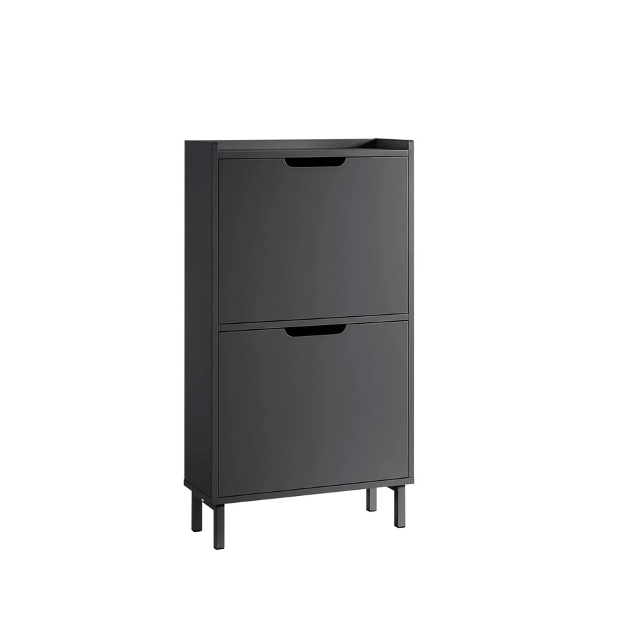 SoBuy Schuhschrank FSR151-SCH mit 2 Klappen in Schwarz - Bild 2