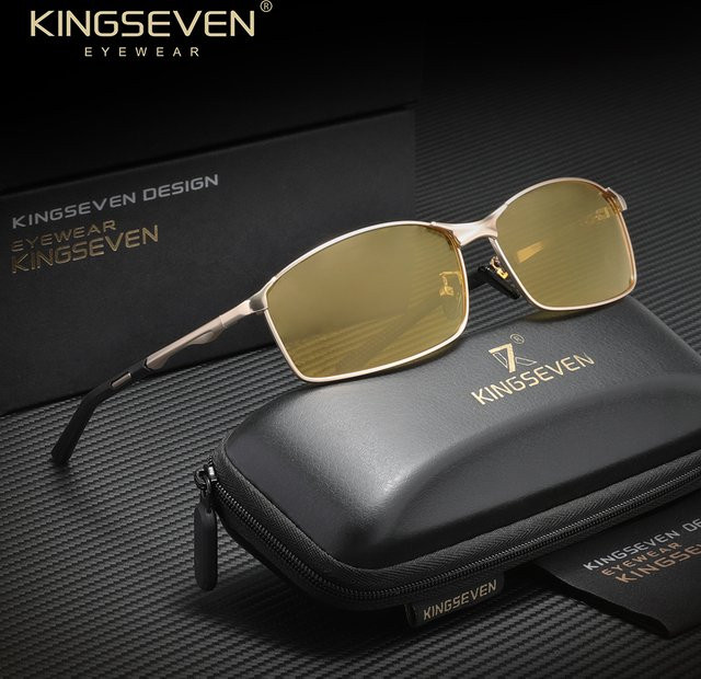 KINGSEVEN Sonnenbrille, Vollrand, rechteckig, Metall, polarisiert, Herren - Bild 1