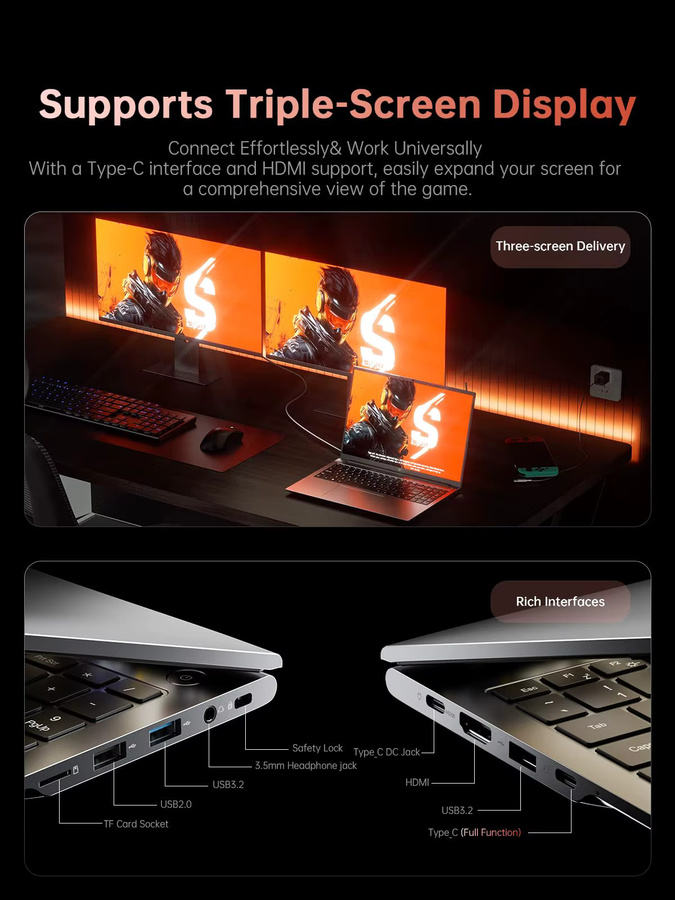 ACEMAGIC Laptop mit 16 Zoll FHD Display, AMD Ryzen 9 6900HX, 16GB LPDDR5 RAM, 512GB SSD und beleuchteter Tastatur - Bild 3