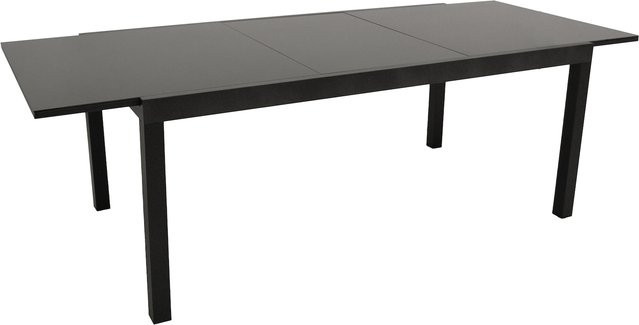 DEGAMO Ausziehtisch ELBA Garten Tisch aus Aluminium und Glas, Farbe Anthrazit und Schwarz, B/T/H: 200 bis 300 x 110 cm - Bild 1