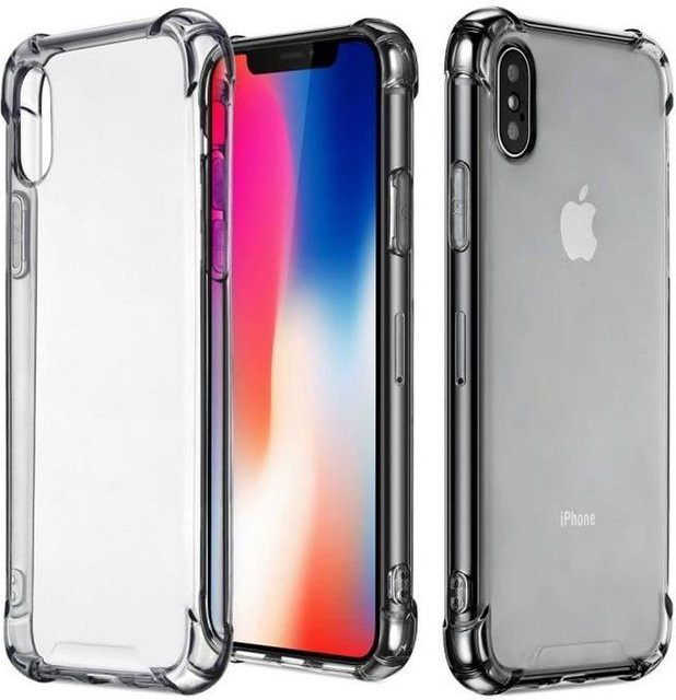 Okmall Schutzhülle für iPhone X und iPhone Xs, transparent und schwarz, stoßfest mit 360-Grad-Schutz - Bild 1