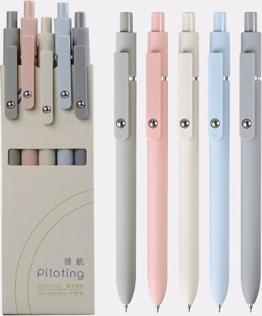 5 Stück Morandi Gel-Tintenstifte in Multicolour, 0,5 mm, schnell trocknend und glatt schreibend - Bild 1