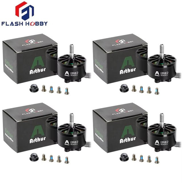 FlashHobby Arthur A2812 2812 KV900 3-6S 1047W BLDC Außenläufer Motor, 4-teiliges Set, Metall, Schwarz - Bild 1