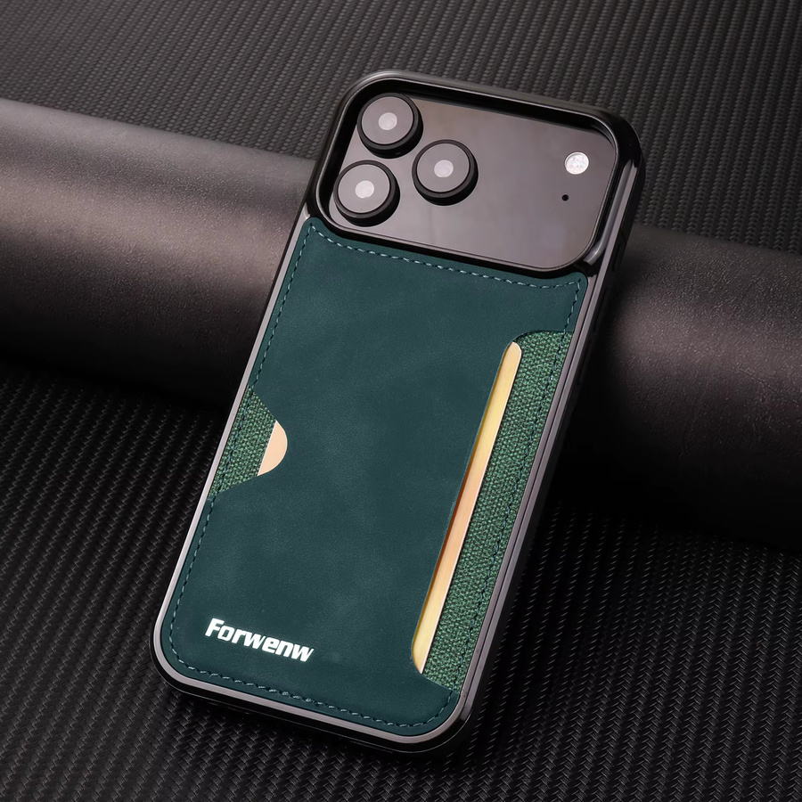 Carcasa Retro-Leder-Handyhülle für Apple iPhone 17 16 15 14 13 12 11 Pro Max mit luxuriöser Karten-Einsteckfunktion - Bild 2