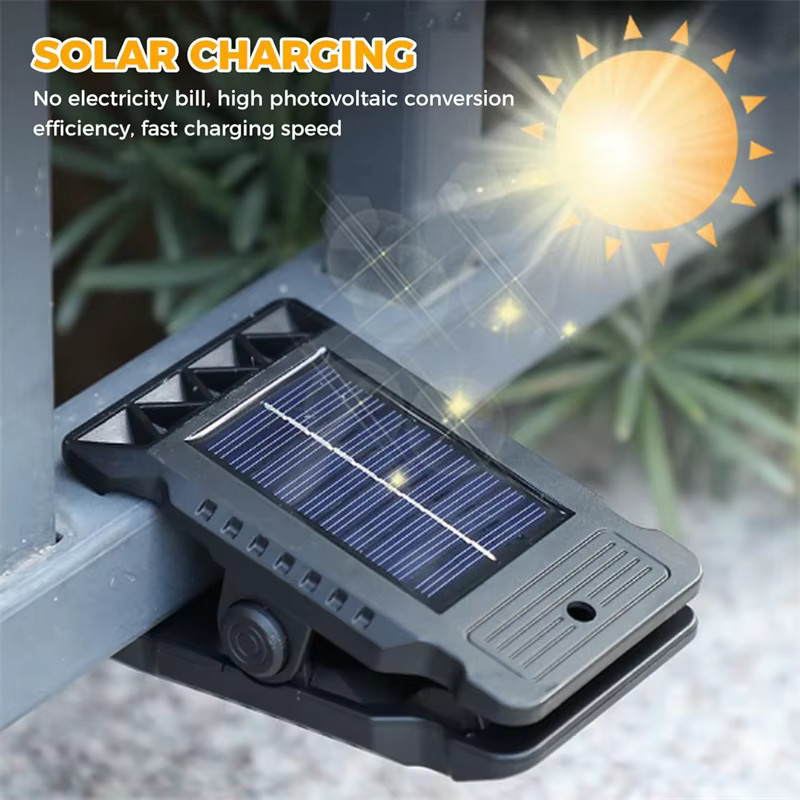 Wasserdichte Solar-Clip-on-LED-Außenleuchten mit Bewegungsmelder und 3 Modi in Schwarz - Bild 2