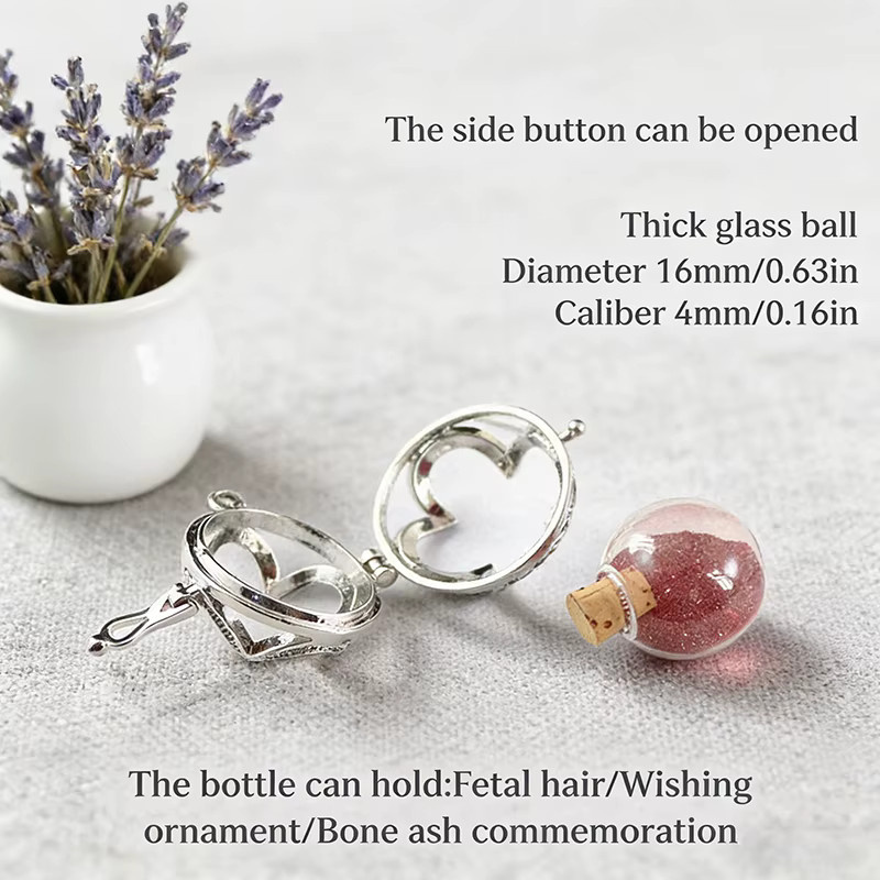 Halsketten-Anhänger Glasflaschen, Silber, Unisex - Bild 3