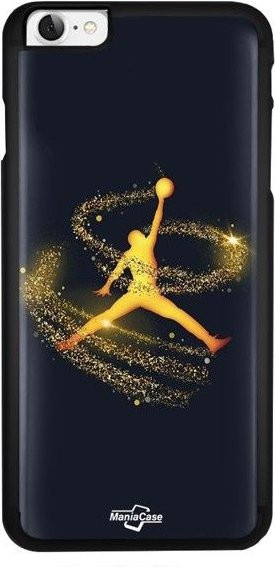 Maniacase Handyhülle für iPhone SE 2020 aus flexiblem Silikon in Schwarz mit goldenem Jordan-Logo - Bild 1