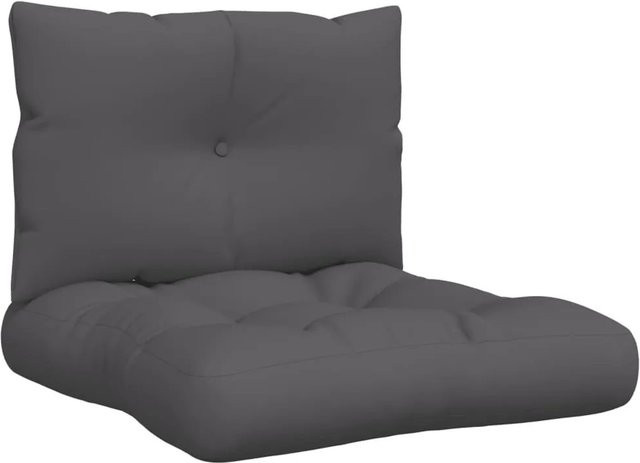 vidaXL Palettenkissen 2-teiliges Set Anthrazit aus wasserabweisendem Polyester, B/T/H: 61,5 x 60 x 61,5 cm - Bild 1