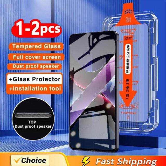 Xiaomi Displayschutzfolie aus gehärtetem Glas für POCO X7 X6 X4 F7 F6 F5 M4 Pro 5G, transparent mit oleophober Beschichtung - Bild 1