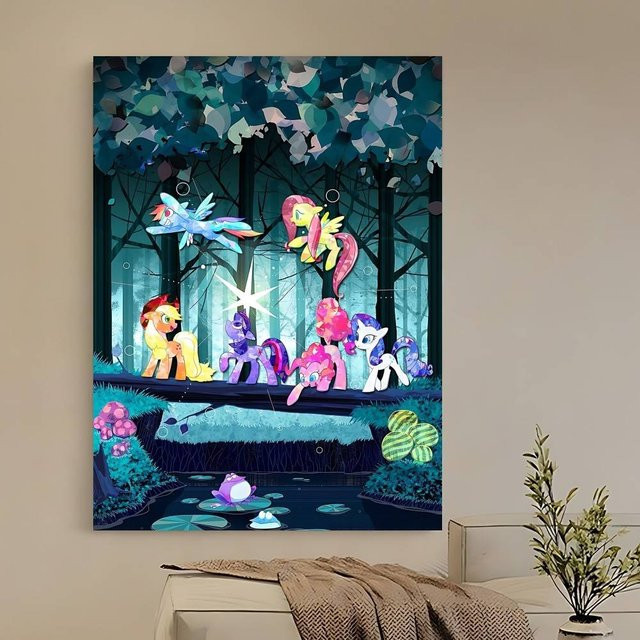 Kayou My Little Pony Leinwand-Wandkunst Poster, bunter Cartoon-Druck für Kinderzimmer und Wohnzimmer - Bild 1