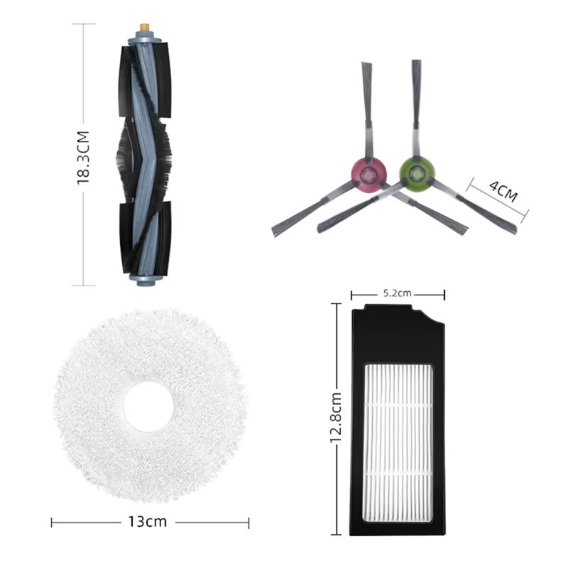Ecovacs Deebot T10 und X1 Omni Zubehör Set mit Staubbeuteln, HEPA-Filtern, Wischtüchern und Hauptbürsten in Multicolour - Bild 2