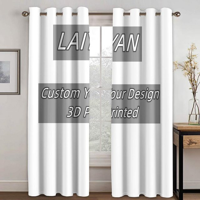 2er-Set maßgeschneiderte Vorhänge von Yiran Furniture, semi-transparent, Polyester, Rod Pocket, B: 400 cm, H: 180 cm - Bild 1
