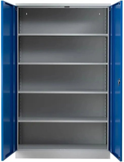 PROREGAL Stahlschrank Bee mit 7 Fachböden und Schließsystem in Grau-Blau, H x B x T: 195 x 120 x 60 cm - Bild 1