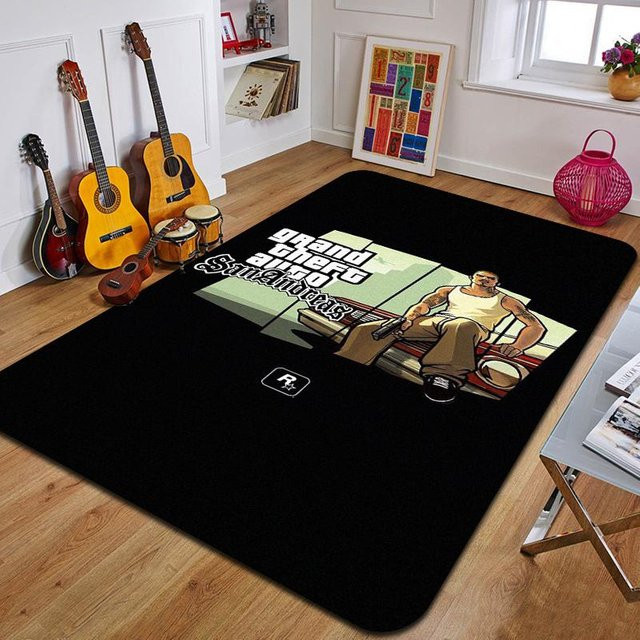 Karpetti Dekoteppich Grand Theft Auto Design, Schwarz, B/T: 100 x 70 cm - Bild 1