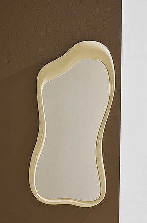 Lenny Spiegel modern in Beige und Weiß mit Holzoptik