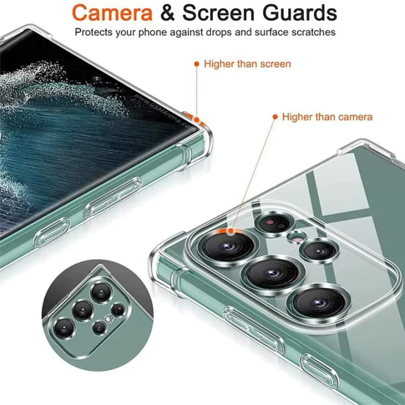 Stoßfeste transparente Schutzhülle für Samsung Galaxy S24 S23 S22 S21 Plus Ultra sowie A55 A54 A35 A34 A53 A33 A23 A13 A52 A32 A22 A12 - Bild 3