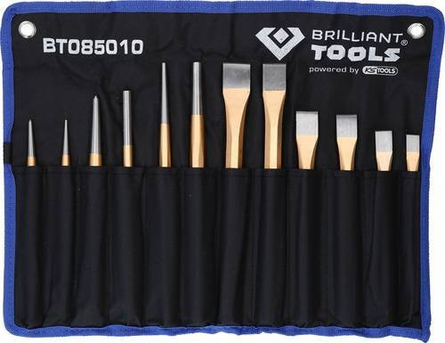 Brilliant Tools Meißel und Durchtreiber-Satz aus Chrom-Vanadium, 12-teilig, Multicolor - Bild 1