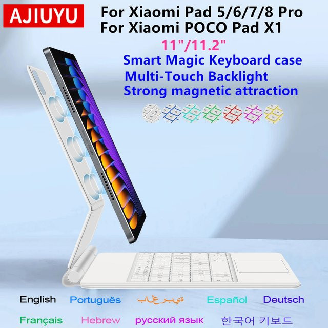 Magnetische Smart Multi-Touch-Tastaturhülle für Xiaomi Pad 5 6 7 8 Pro und POCO Pad, 11 Zoll - Bild 1