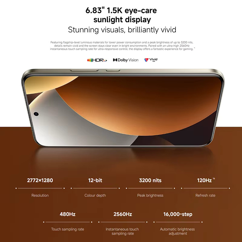 Xiaomi Redmi Note 15 Pro Plus 5G Smartphone mit 6,83 Zoll Display, NFC und Snapdragon 7s Gen 4 Prozessor sowie 200MP Kamera in Braun - Bild 3