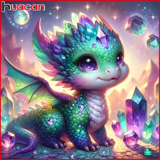 Huacan Drache Diamantmalerei, Diamant-Mosaik, Tiere, Bunt / Mehrfarbig - Bild 1
