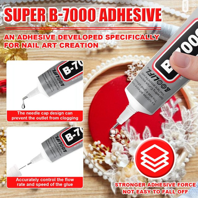 LOOLIFL B7000 Superkleber Transparent für DIY-Projekte, Handy-Reparaturen und Schmuck, geruchlos und entfernbar - Bild 1