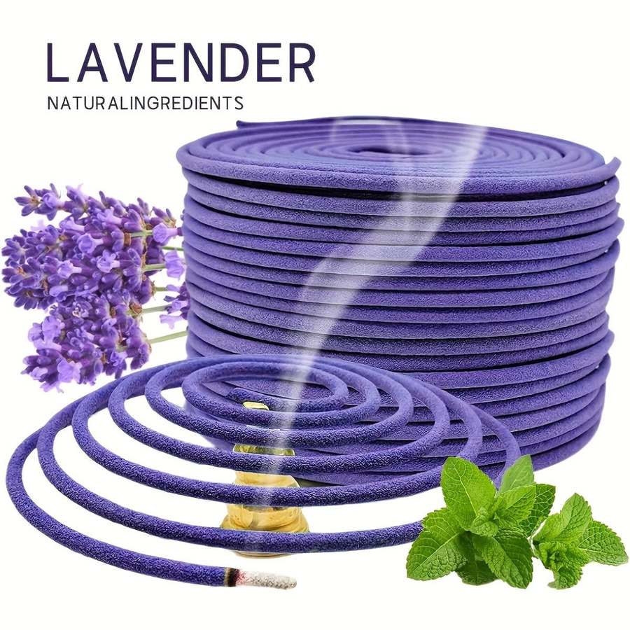 NiNi02 Spirale Räucherwerk Lavendel und Minz in Lila, 40 Stück Natur-Spiralräucherwerk für den Außenbereich - Bild 4