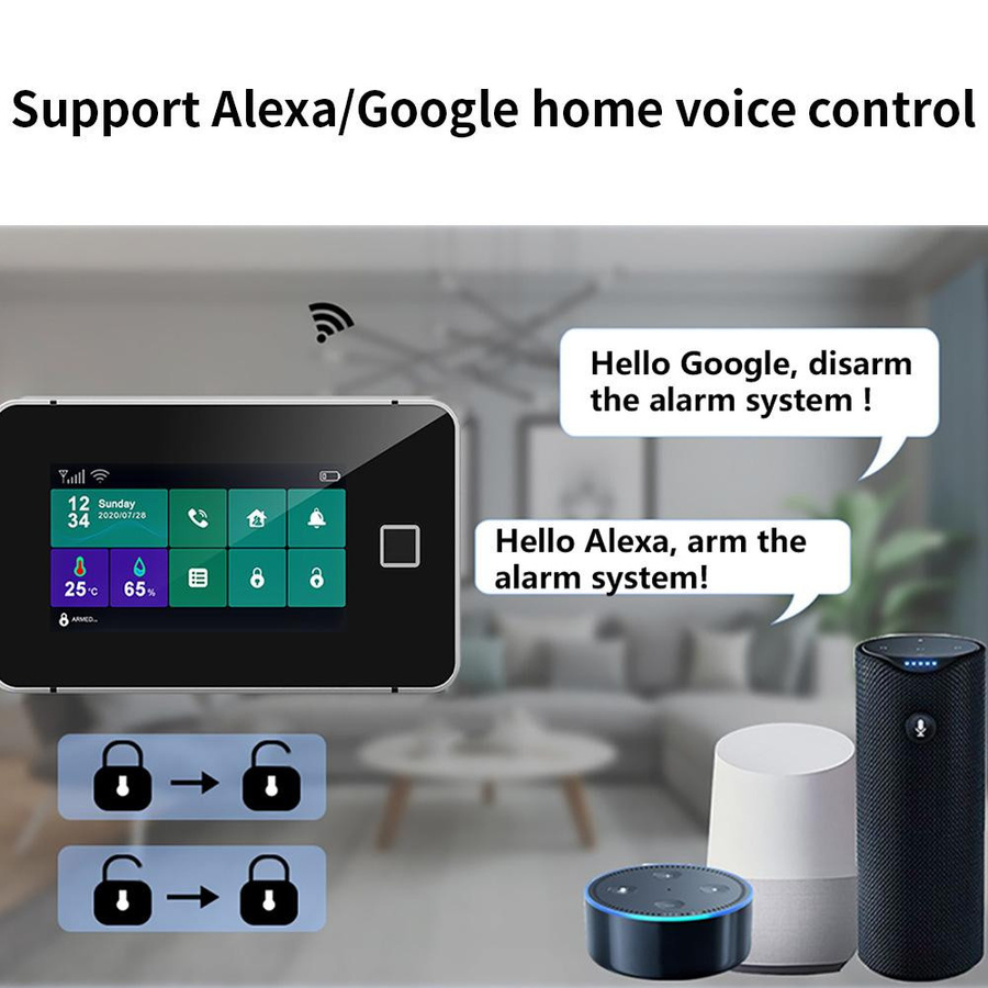 Neoglint 4G WiFi TY Drahtloses Hausalarmsystem mit 4,3-Zoll-Voll-Touchscreen-Alarmpanel und Fingerabdruck EU Version - Bild 6