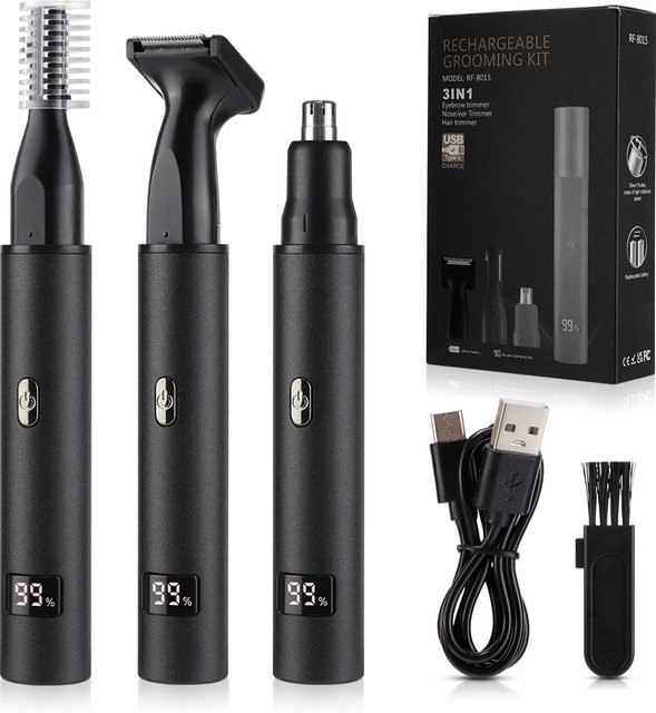 Ms.Dear 3-in-1 Nasen-Ohr-Haarschneider für Herren, USB wiederaufladbar - Bild 1