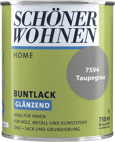 Schöner Wohnen Home Buntlack für Holz, Taupe/Grau, glänzend, 0,75 l - Bild 1