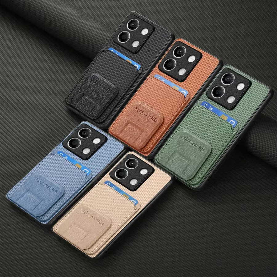 Leder Kartenetui Hülle für Xiaomi Poco X8 Pro Max 5G in Beige und Green - Bild 6