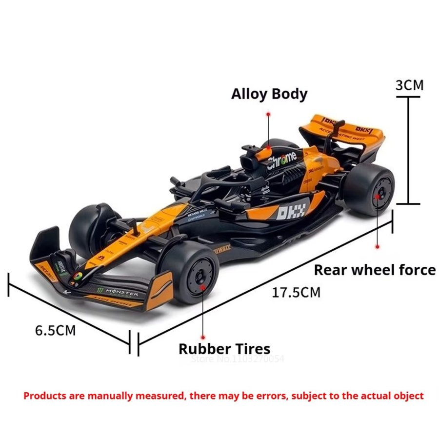MAKEDA F1 Formel-Rennwagen, Druckguss-Modell, 1:32, Metall, Gummi - Bild 2