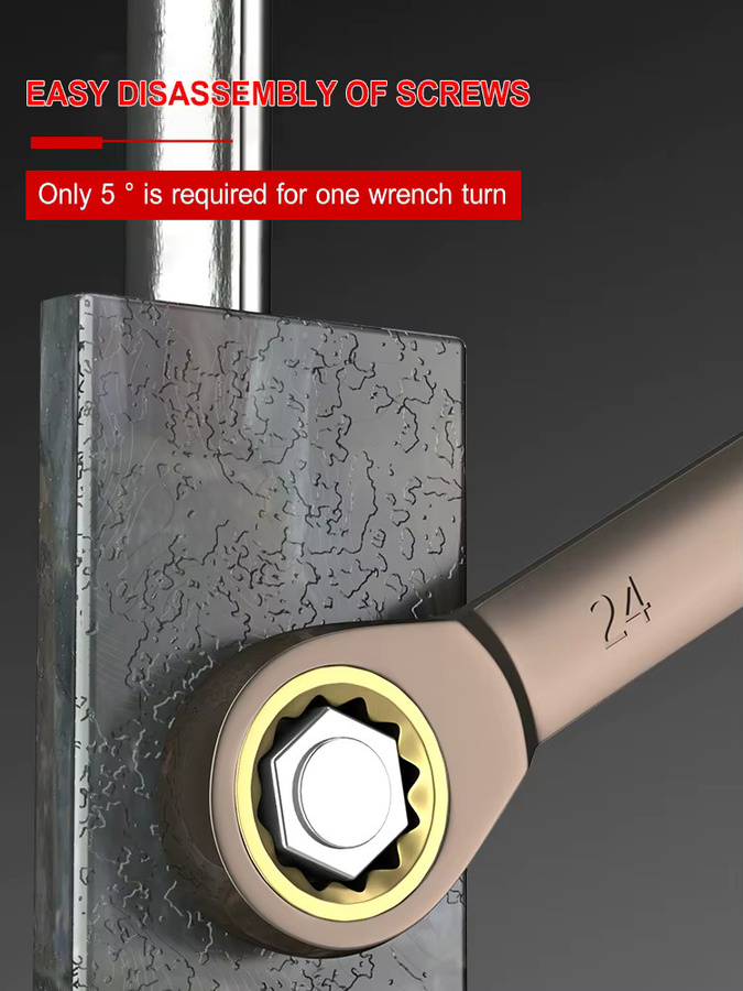 Airaj Universal Ratschenschlüssel in Silber für Autoreparaturen und schmale Räume mit 6/8/10mm Verstärkung - Bild 3