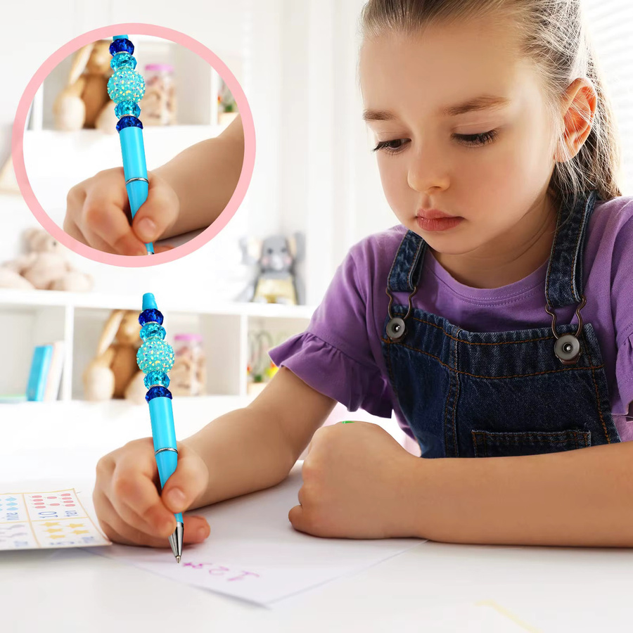 40er Set DIY Kugelschreiber mit bunten Kunststoffperlen für Schule und Büro in Multicolour - Bild 2